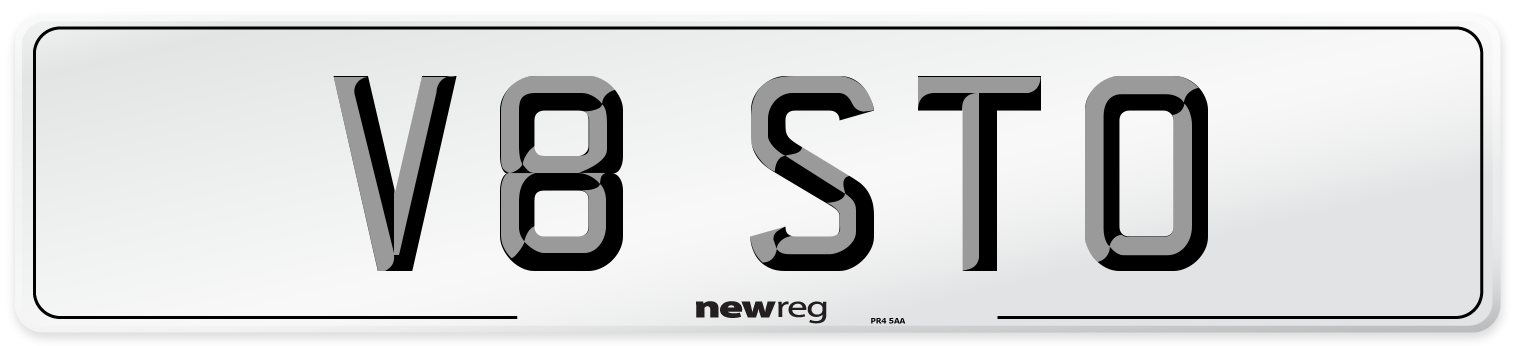 V8 STO Number Plate from New Reg